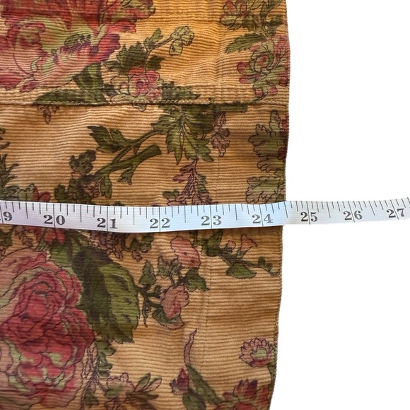 Vintage United Apparel Women Brown Floral Corduroy Shacket XL Rustic Cottagecore - Picture 8 of 9